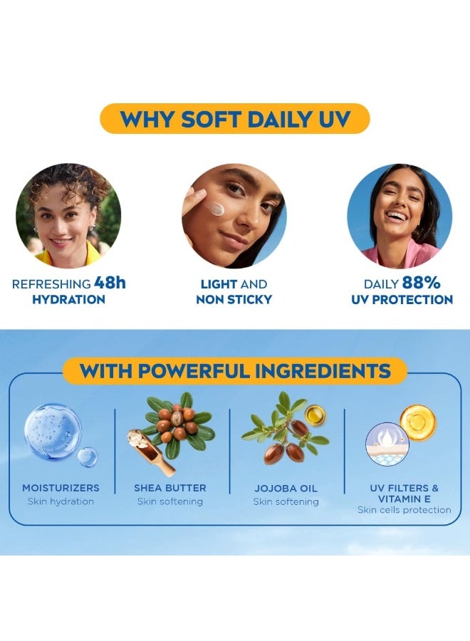 NIVEA Soft Daily UV Light Moisturising Cream with SPF-15, 100ml - Image 4